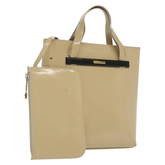 GUCCI Hand Bag Patent leather Beige 000 2058 0558 0 Auth 135372 - Picture 1 of 16